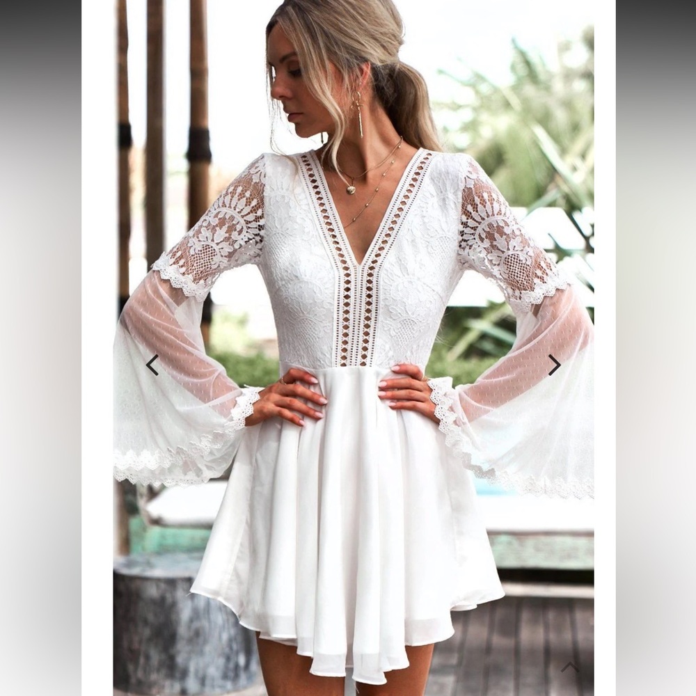 Chalk Gazelle White Lace Bethany Dress